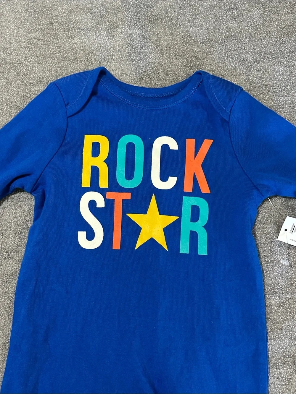 Old Navy Blue 'Rock Star' Long-Sleeve Footie with Colorful Lettering